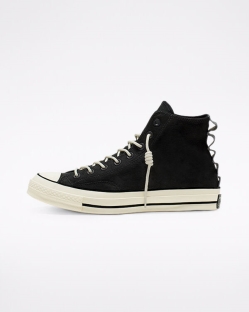 Converse Nubuck Leather Chuck 70 Férfi Magasszárú Fekete/Fehér | MVFPKBD-HU